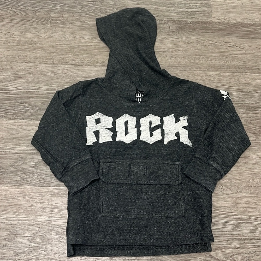 Wes and Willy Boys Rock Cross Loop Hoodie - gray size 2T